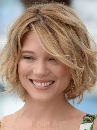 Elaborately Lace Front Remy Human Hair Wavy Wig