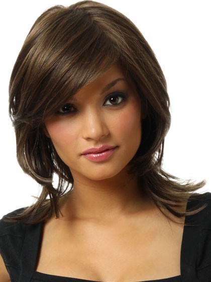 Straight Synthetic Lace Front with Mono Wig For Woman