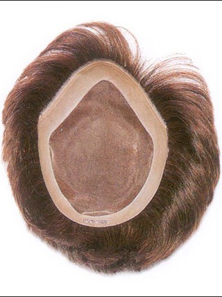 Mono Center Pu Edge Mens Human Hair Toupee