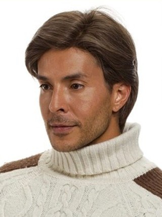 Short Full Lace Human Hair Mens Wig