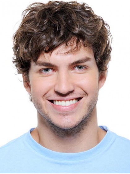 Synthetic New Style Lace Front Wavy Men Wig