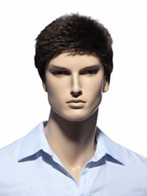 Comfortable Short Ideal Capless Mens Wig