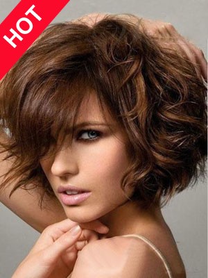 Human Hair Wavy Short Length Wig