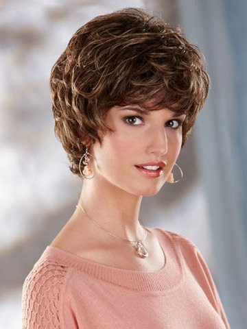 Nice Short Tousled Wavy Synthetic Capless Wig