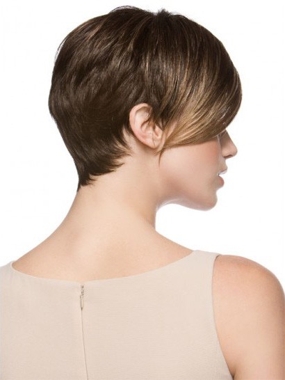 Chic Blonde Monofilament Straight Short Boycuts Wig