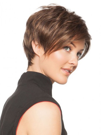 Romantic Capless Brown Straight Short Wig