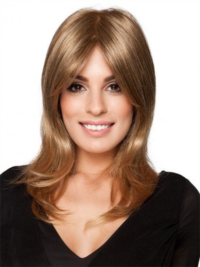 Romantic Long Wavy Monofilament Blonde Sleek Wig