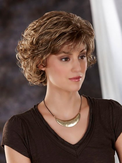 Pleasant Mid Length Culy Synthetic Wig