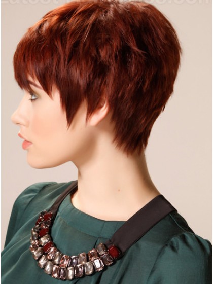 Romantic Synthetic Capless Wig With Short Straight Style