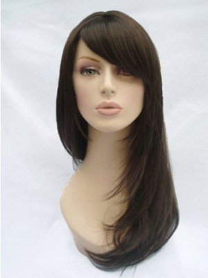 Smooth Capless Synthetic Long Straight Wig