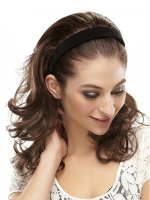 Wavy 3/4 Wig With Hard Velvet Attached Headband