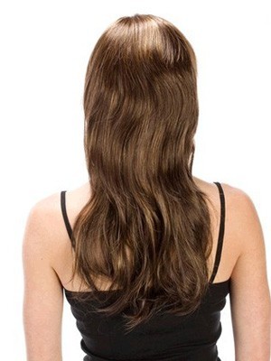 Long Natural Wavy Synthetic 3/4 Wig