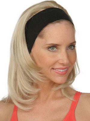 Straight Capless Medium Synthetic 3/4 Wig