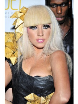 Synthetische Lange Lady Gaga Gerade Perücke