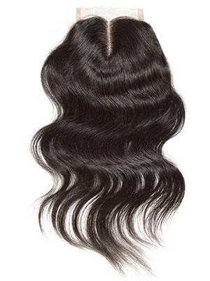 Natürliche Mittel-geteilte Schwarze Remy Haar Wellige Spitzeschliessen