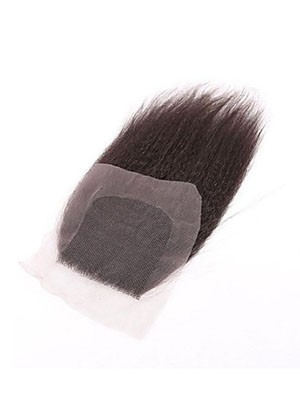 Yaki Gerade 4x4 Inches Full Handgebundene Remy Haar Spitzeschliessen
