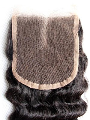 Perfekte Remy Haar Tief Lockig Mittel-geteilte Spitzeschliessen