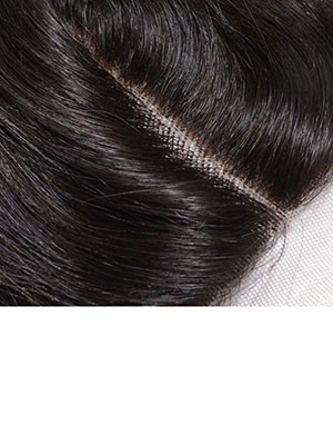 Natürliche Remy Haar Lockige Mittel-geteilte Spitzeschliessen