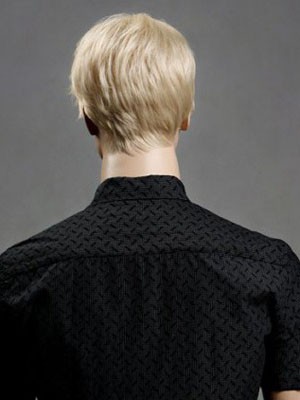 Gerade Kappenlose 6 Inch Mittle Blonde Männer Perücke