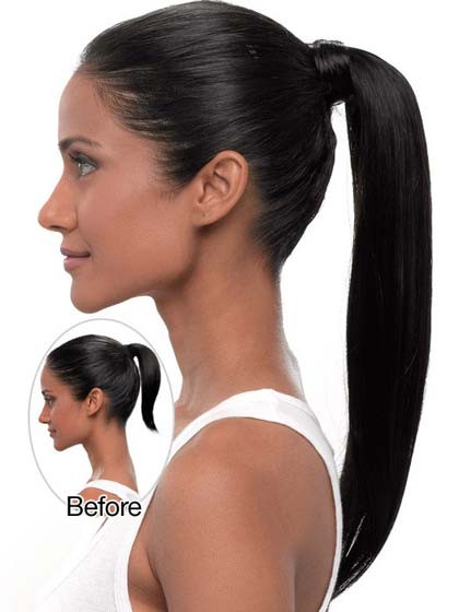 Chic Gerade Synthetische Pferdschwanz Mit Druckempfindliche Clips
