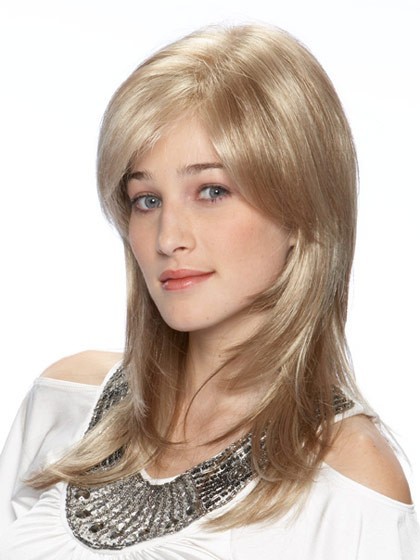 Süße Hell Blonde Spitzenfont Synthetische Perücke