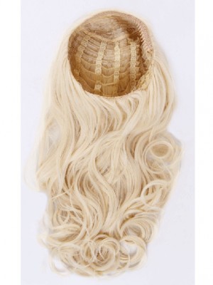 Populärste Mittle Blond Wellig 3/4 Perücke