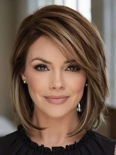 Kurze Bob Echthaarperücke mit Lace Front – Natürlicher Look für Damen